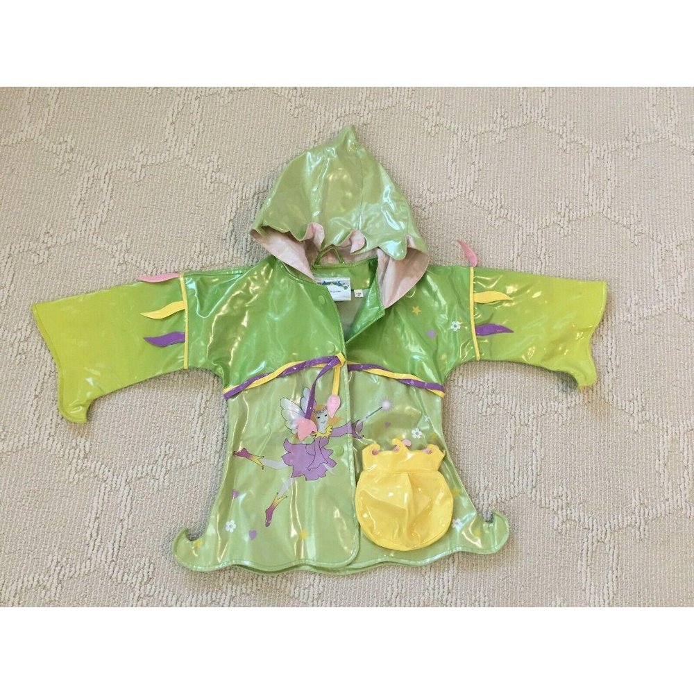 Kidorable Plastic Rain Coat Green Fairy Size 2T